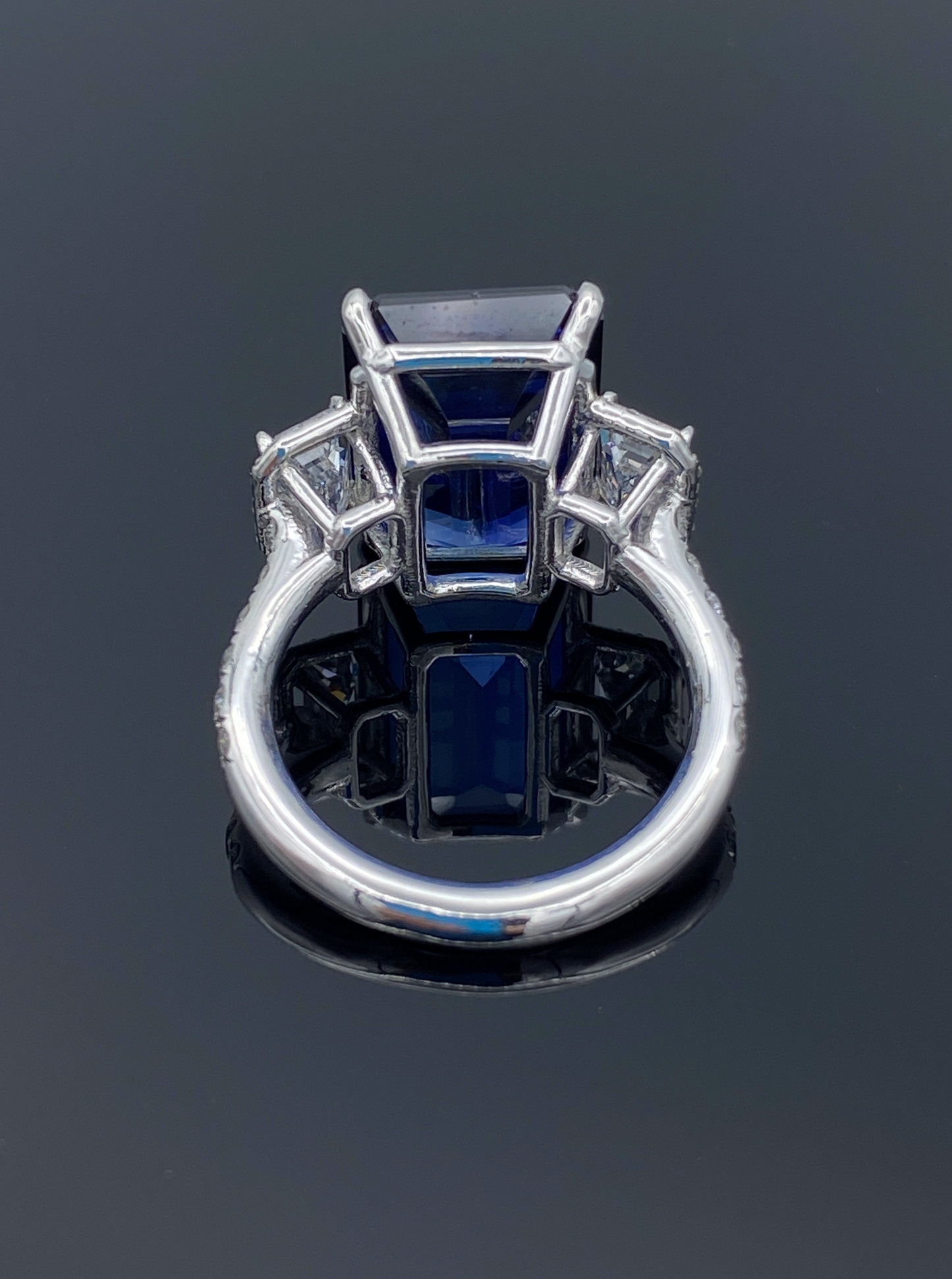 Blue Sapphire and Diamond Ring in Platinum - L and L Jewelry