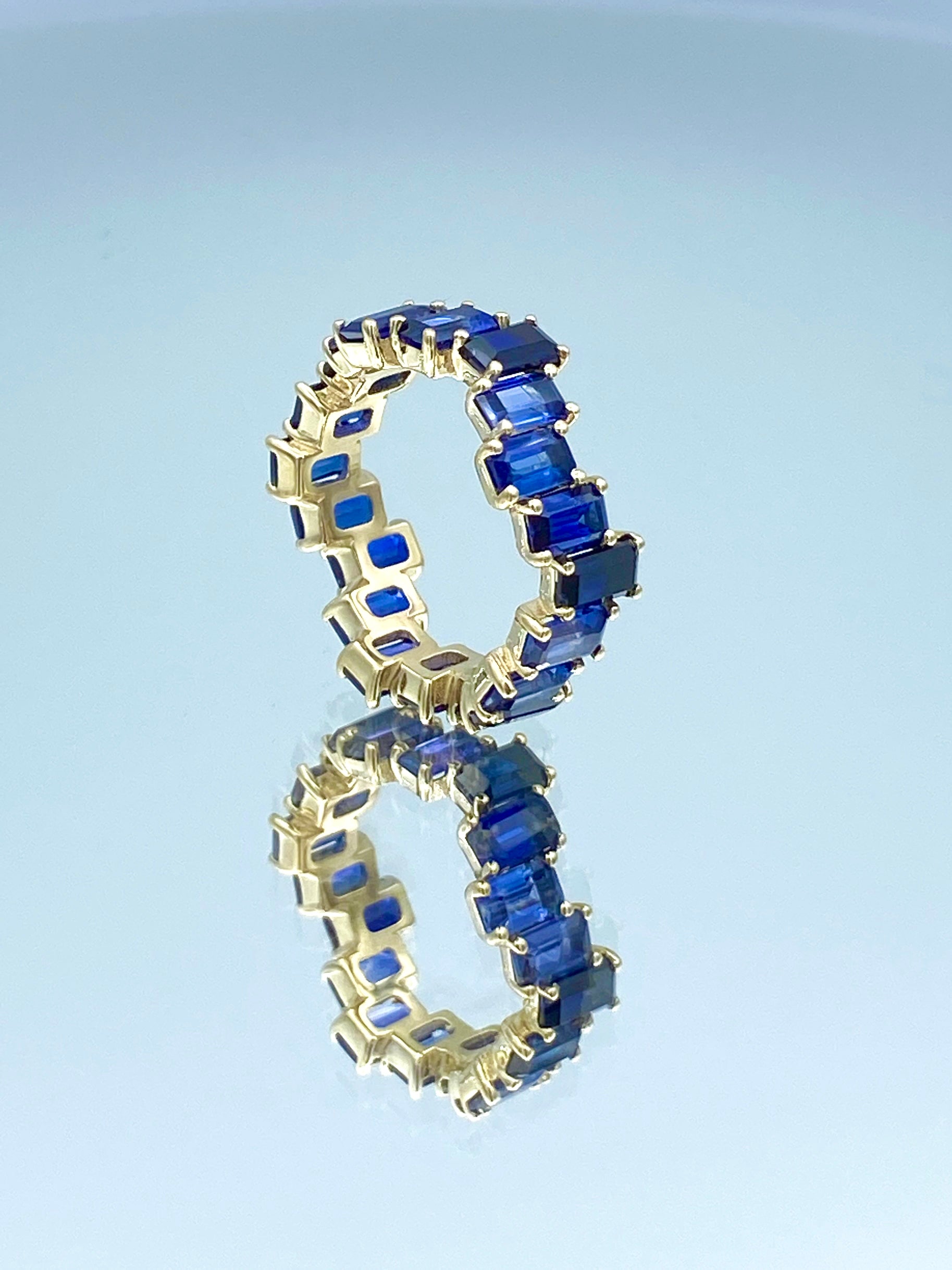 Sapphire Eternity Ring in 14K Yellow Gold - L and L Jewelry