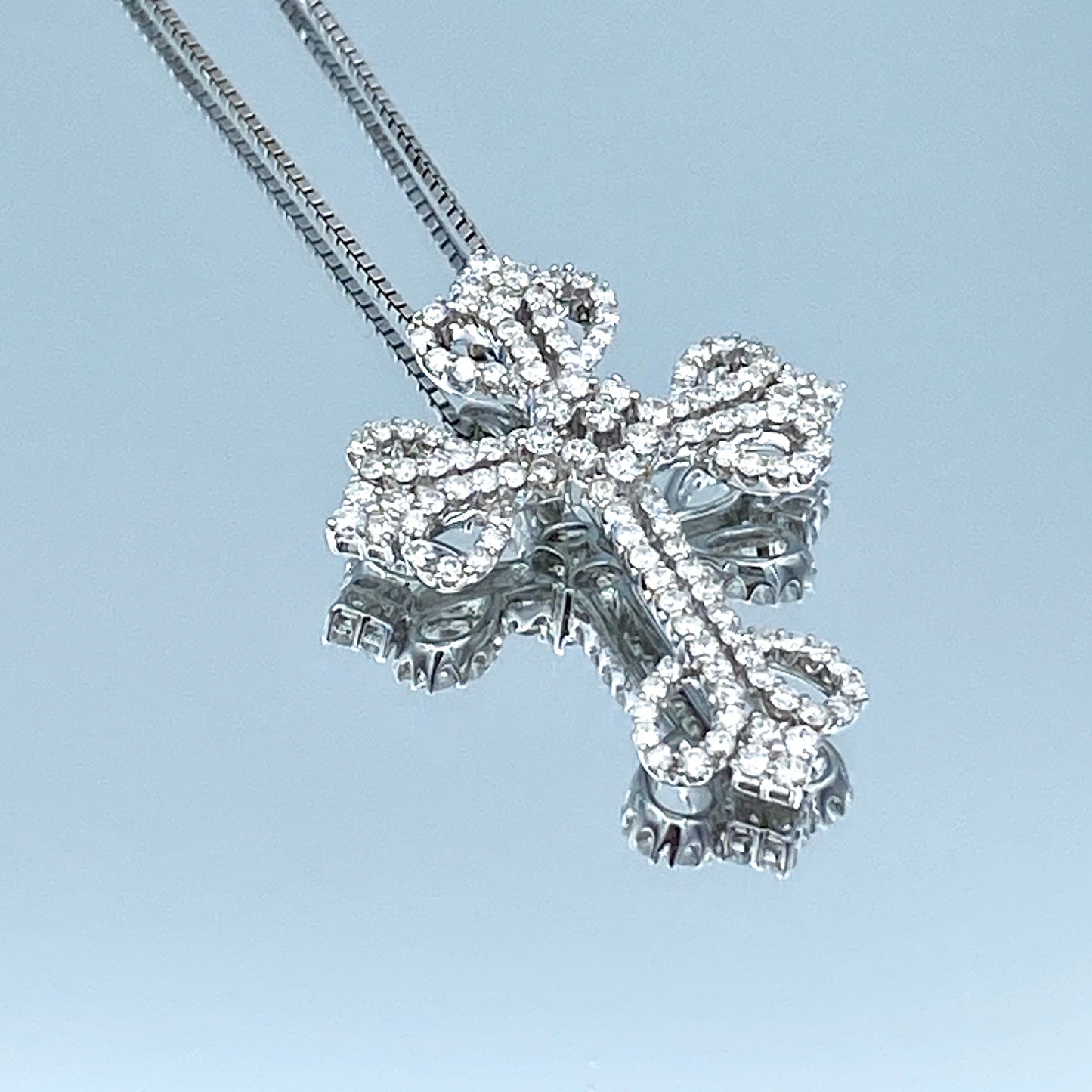 Diamond Cross Pendant Necklace in 14K White Gold - L and L Jewelry
