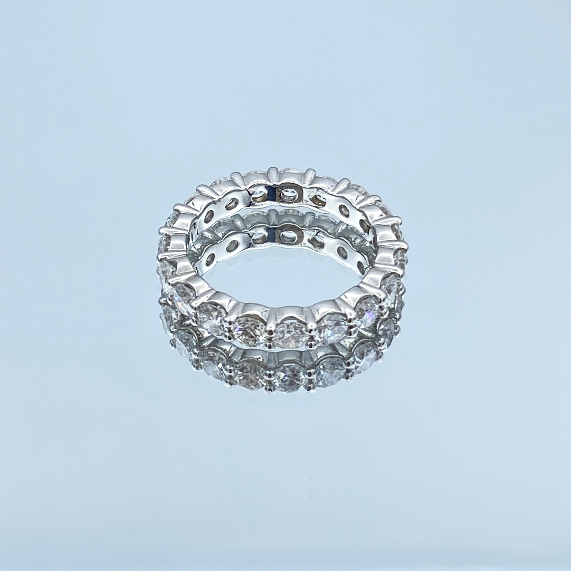 Shared Prong Set Round-Cut Diamond Eternity Ring in 14K White Gold - L and L Jewelry