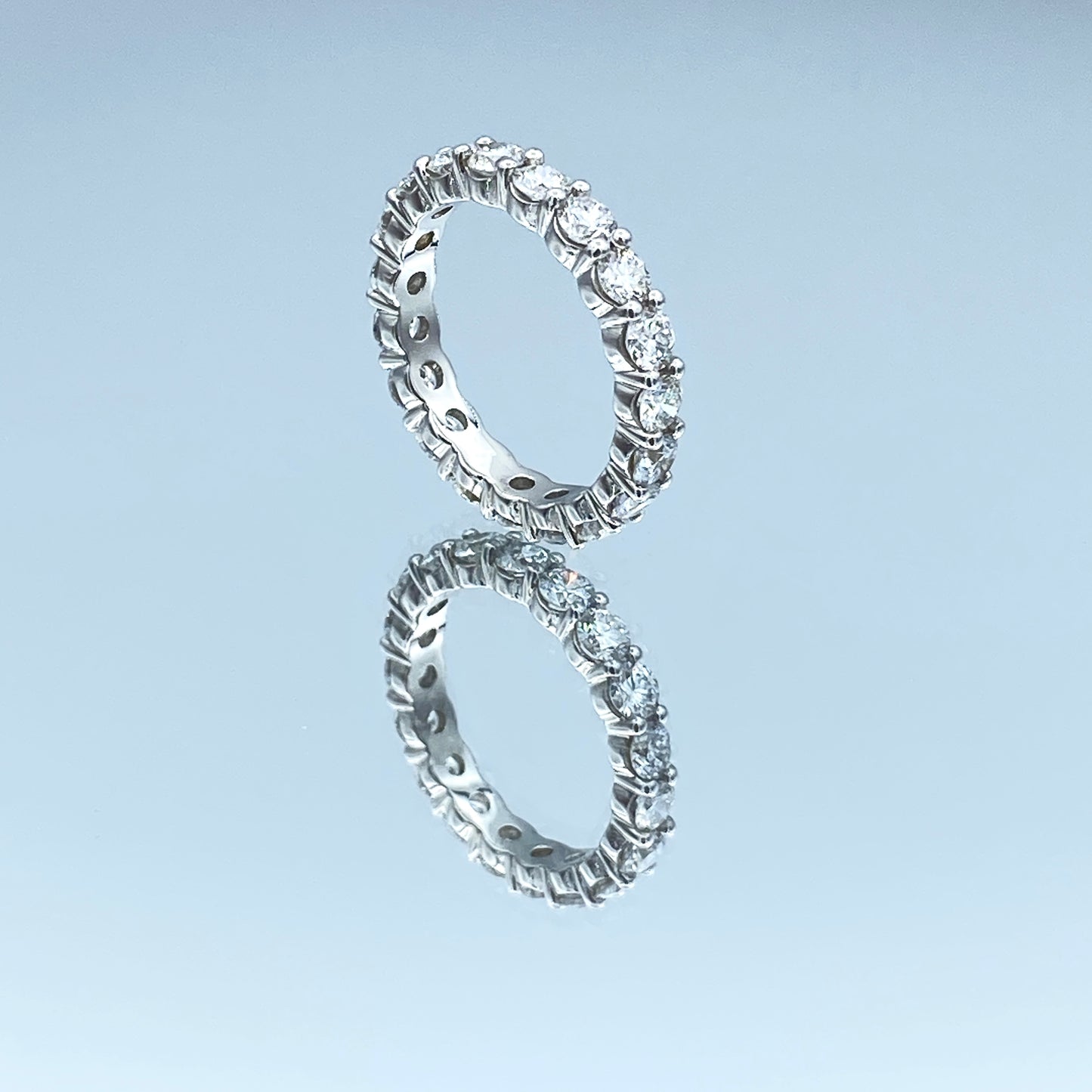 Shared Prong Set Round-Cut Diamond Eternity Ring in 14K White Gold - L and L Jewelry