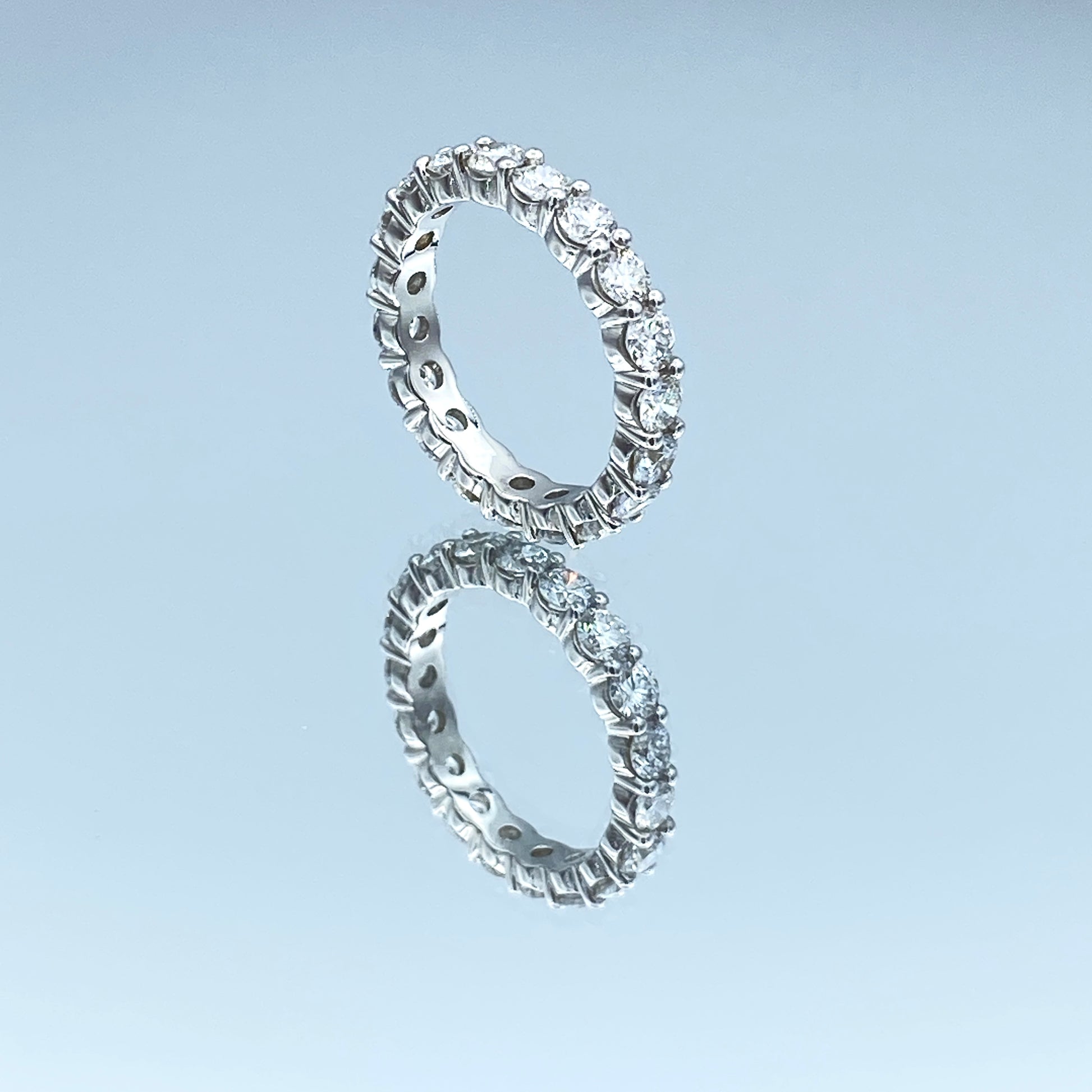 Shared Prong Set Round-Cut Diamond Eternity Ring in 14K White Gold - L and L Jewelry