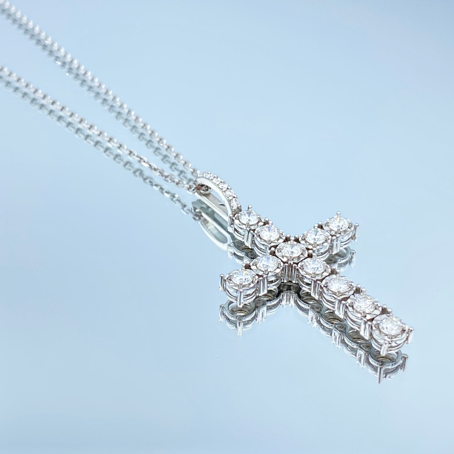 Diamond Cross Pendant Necklace in 14K White Gold - L and L Jewelry