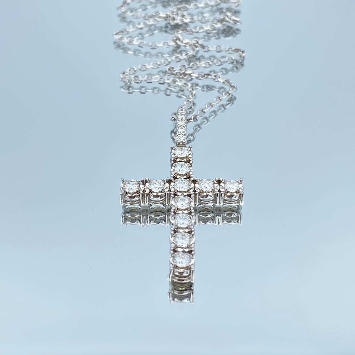 Diamond Cross Pendant Necklace in 14K White Gold - L and L Jewelry
