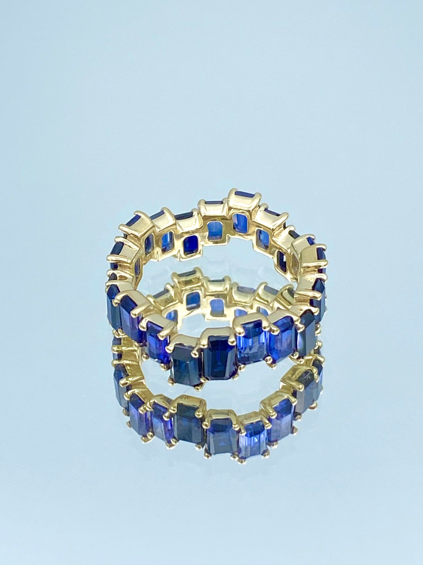 Sapphire Eternity Ring in 14K Yellow Gold - L and L Jewelry