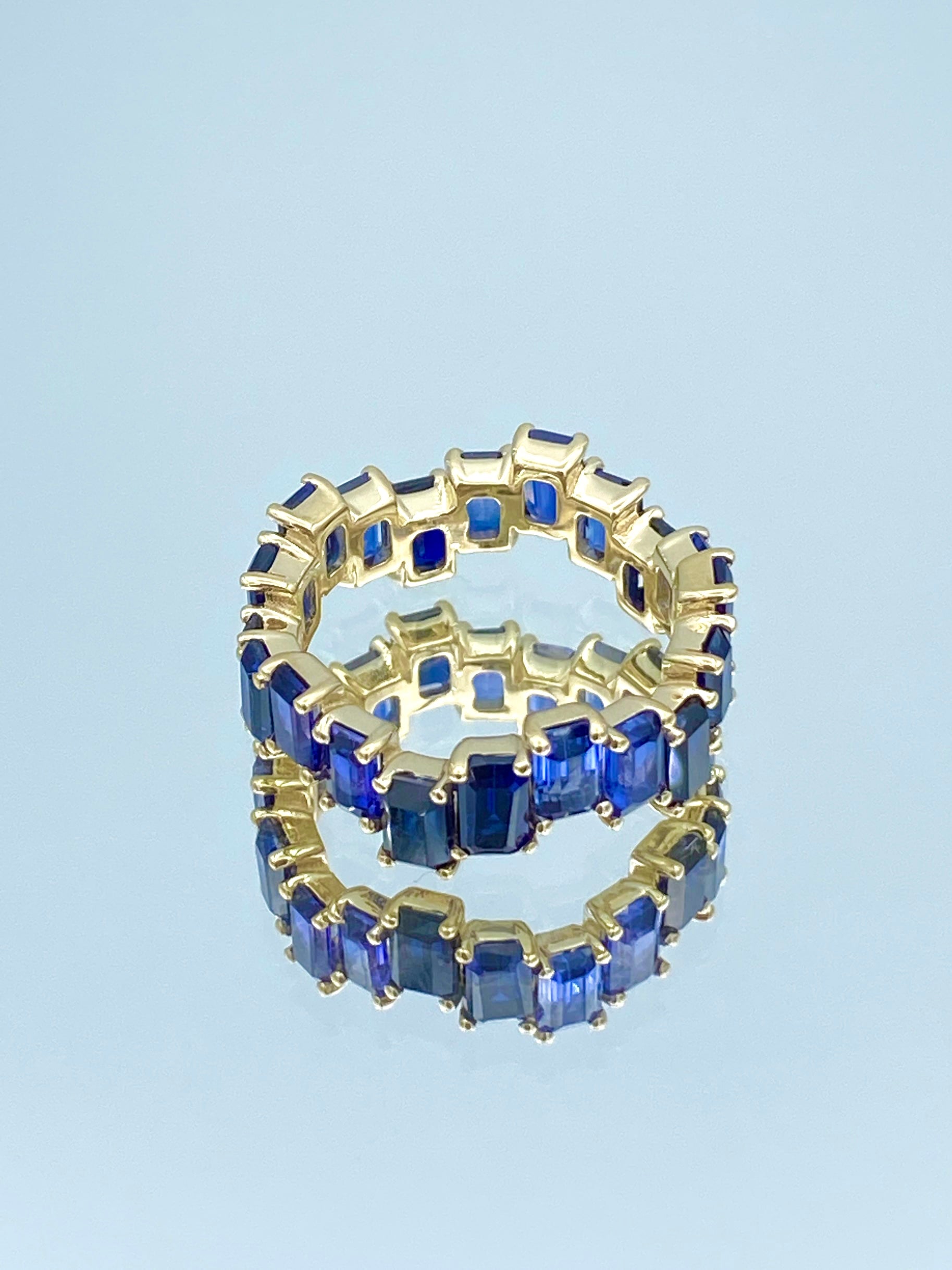 Sapphire Eternity Ring in 14K Yellow Gold - L and L Jewelry