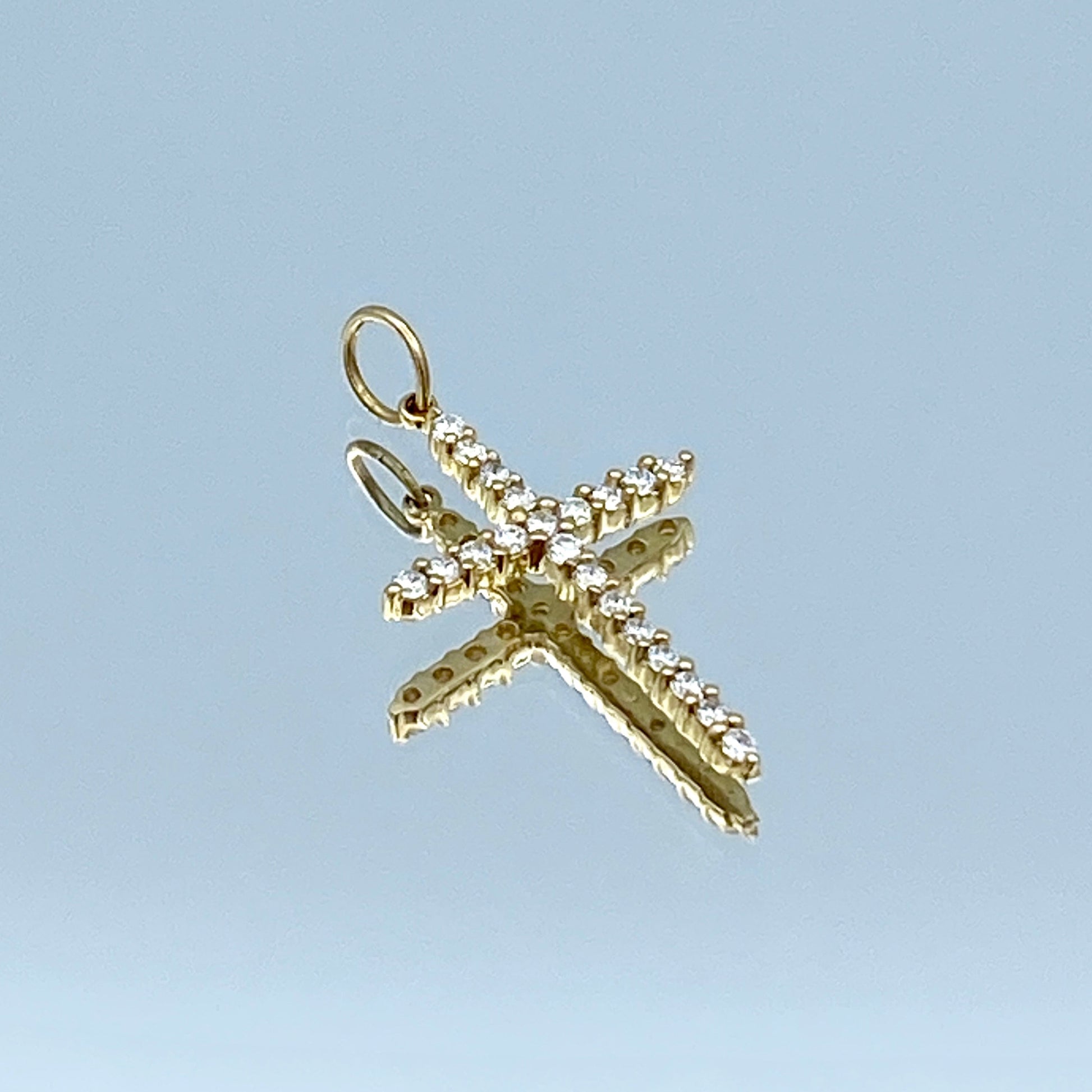 Diamond Cross Pendant in 14K Yellow Gold - L and L Jewelry
