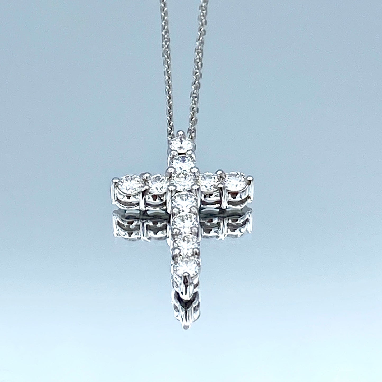 Diamond Cross Pendant Necklace in 14K White Gold - L and L Jewelry