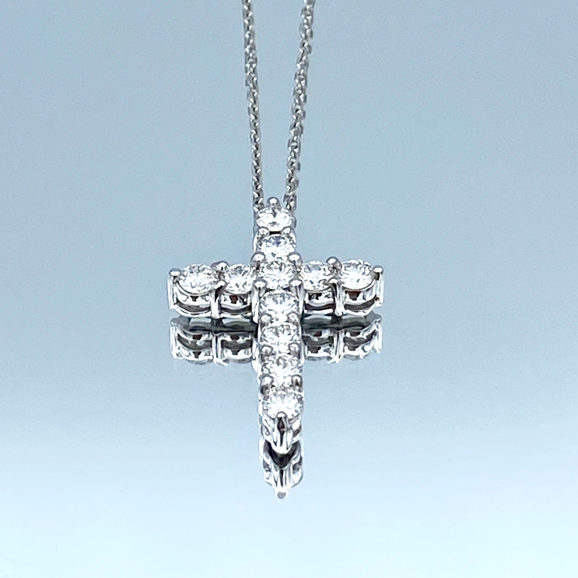 Diamond Cross Pendant Necklace in 14K White Gold - L and L Jewelry