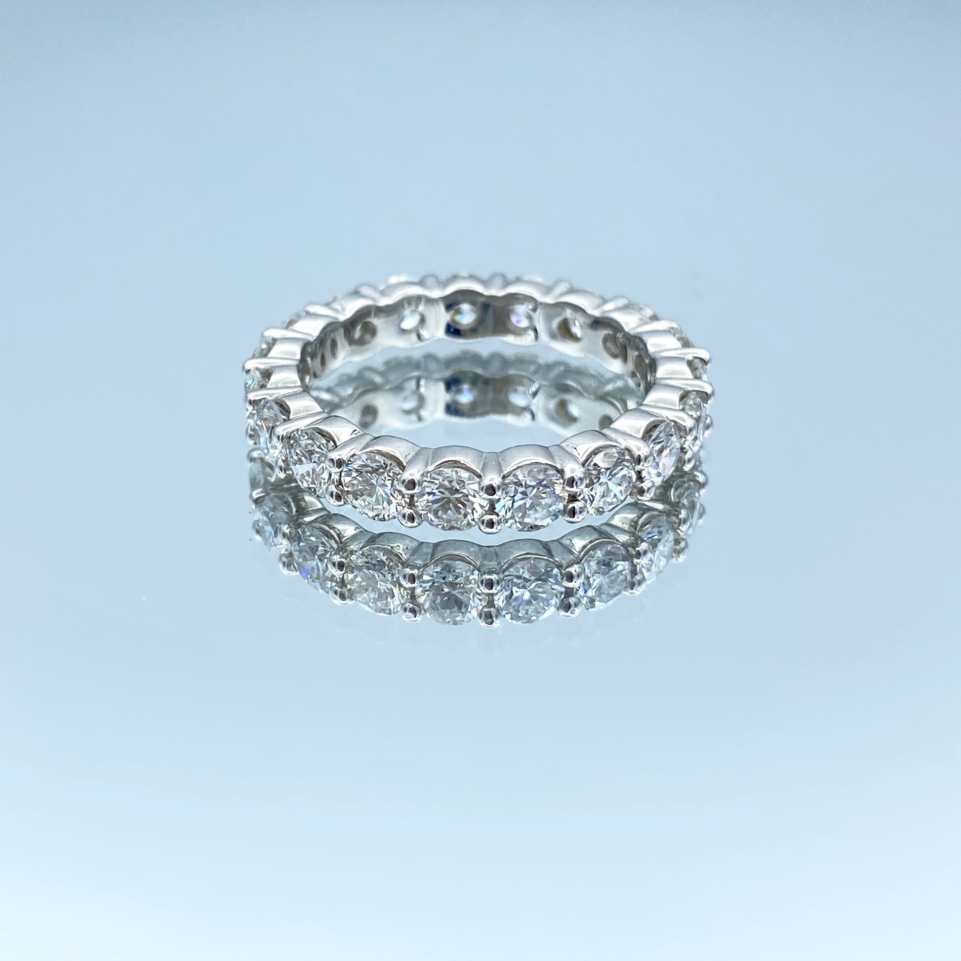 Shared Prong Set Round-Cut Diamond Eternity Ring in 14K White Gold - L and L Jewelry