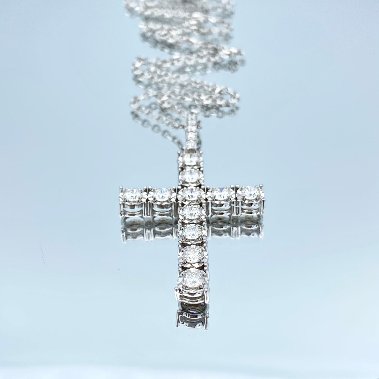 Diamond Cross Pendant Necklace in 14K White Gold - L and L Jewelry