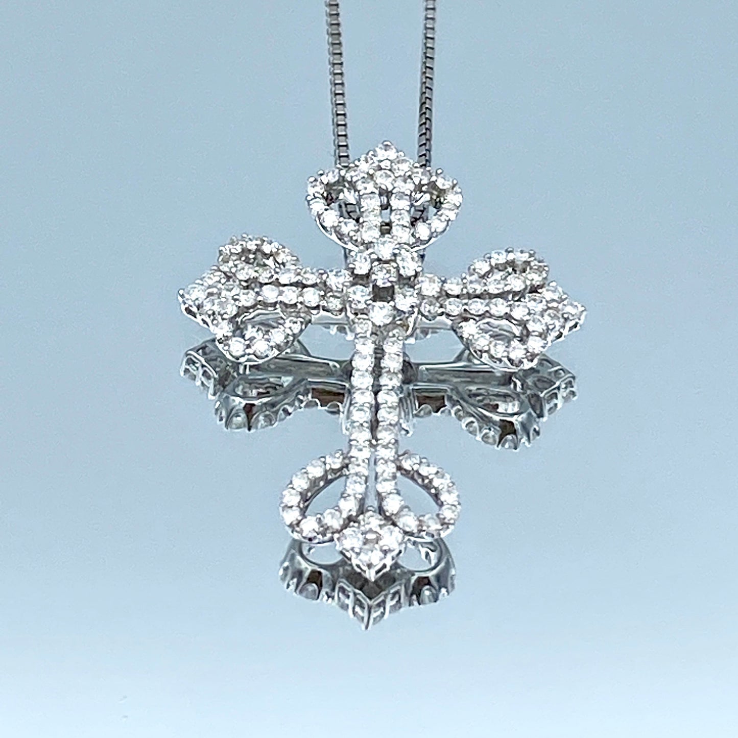 Diamond Cross Pendant Necklace in 14K White Gold - L and L Jewelry