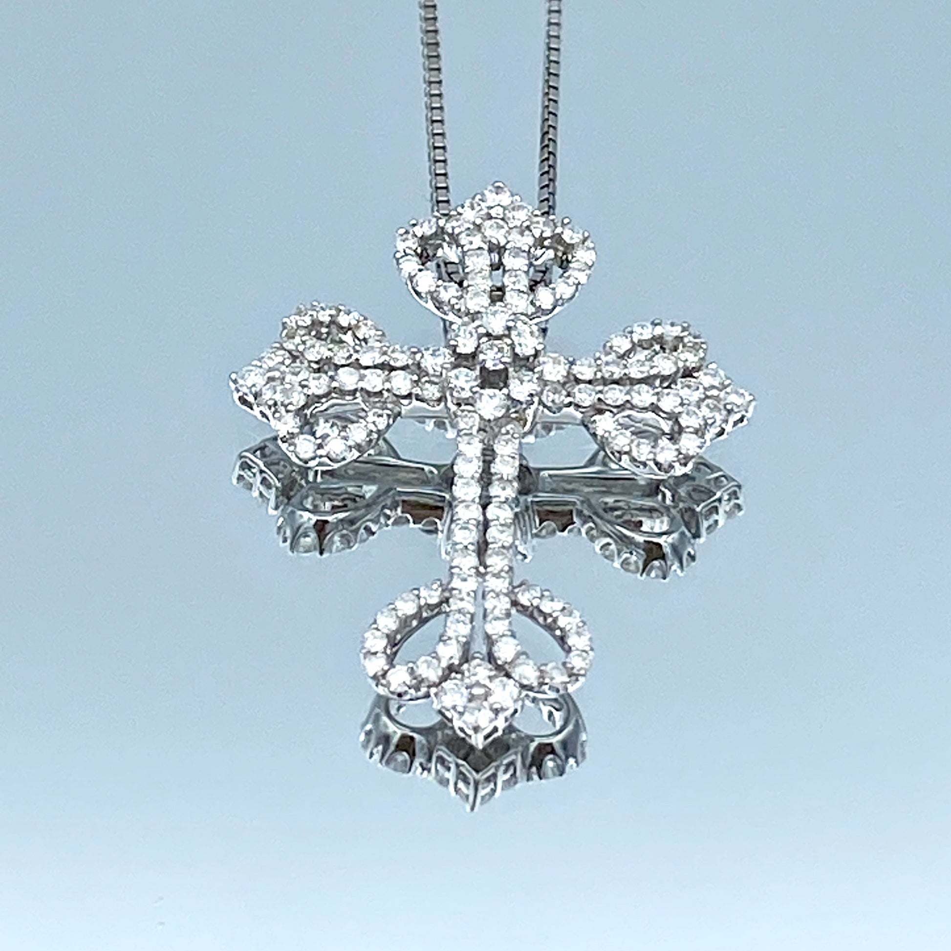 Diamond Cross Pendant Necklace in 14K White Gold - L and L Jewelry