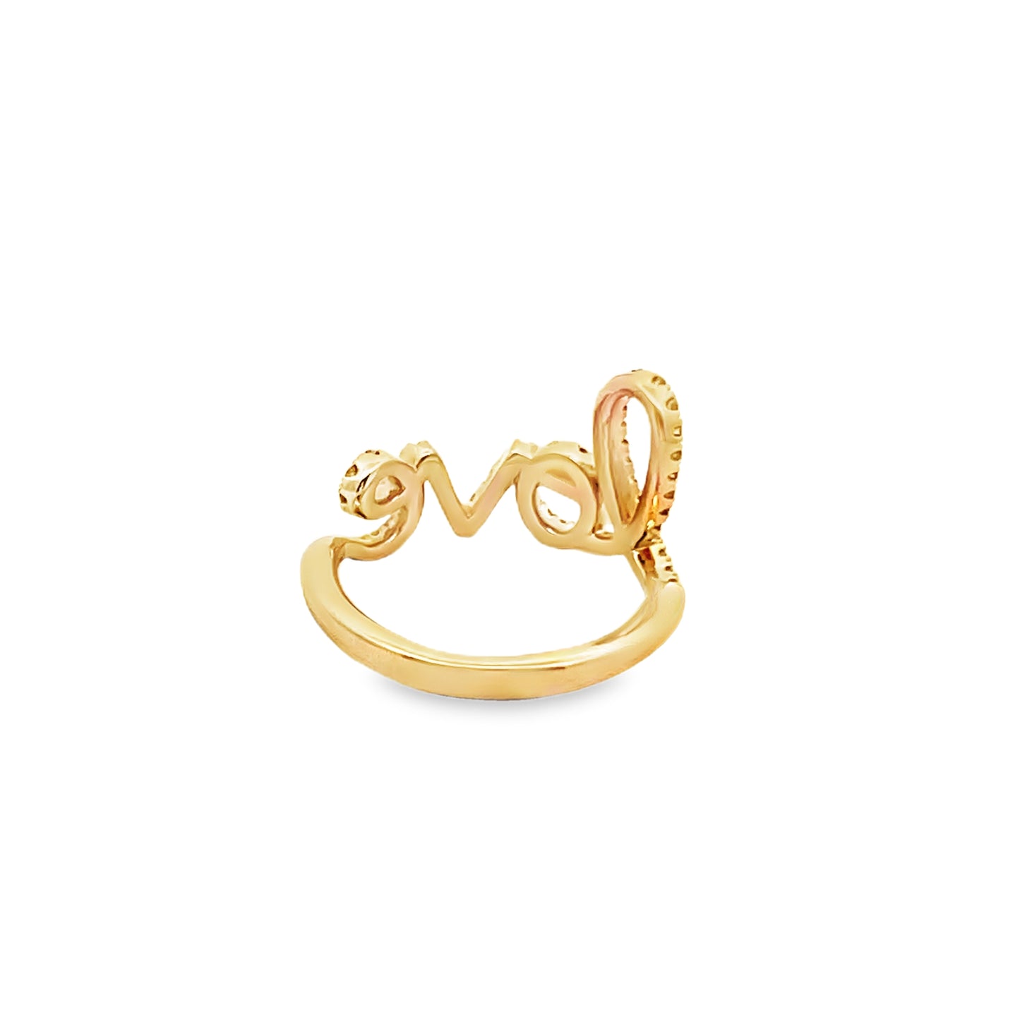 Love Diamond Ring in 14K Yellow Gold