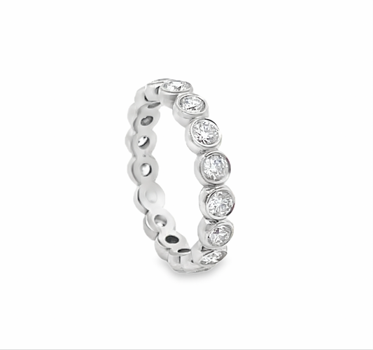 Diamond Bezel Eternity Ring in 14K White Gold