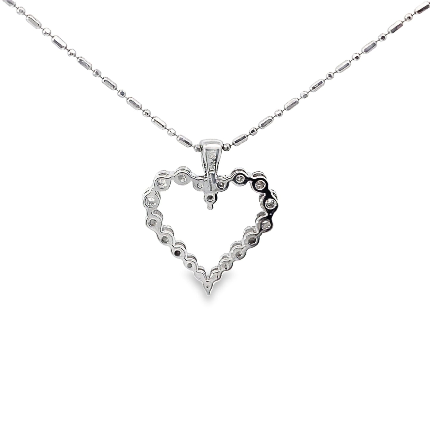 Diamond Heart Pendant Necklace in 14K White Gold