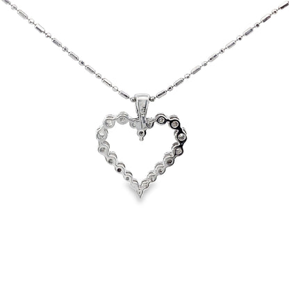 Diamond Heart Pendant Necklace in 14K White Gold