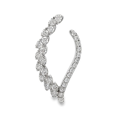 Angel Wing Diamond Earrings in 14K White Gold