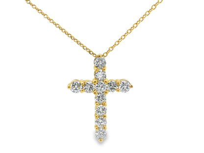 Diamond Cross Large Pendant Necklace in 14K White Gold