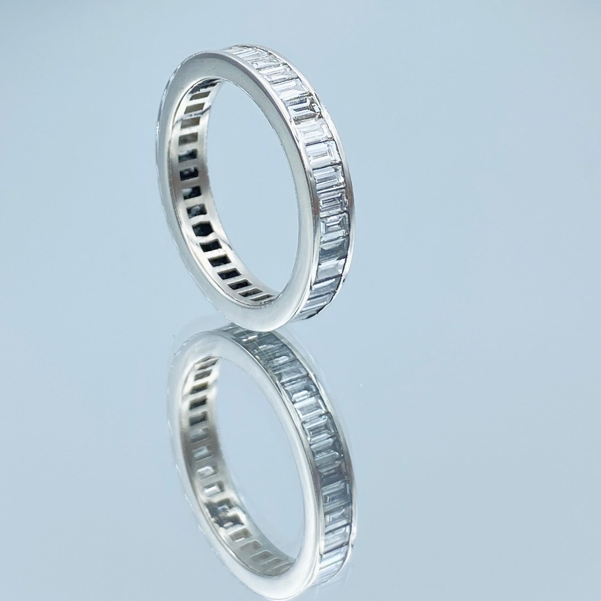 Diamond Baguette-Cut Eternity Ring in Platinum - L and L Jewelry