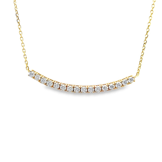 Diamond Bar Necklace in 14K Yellow Gold