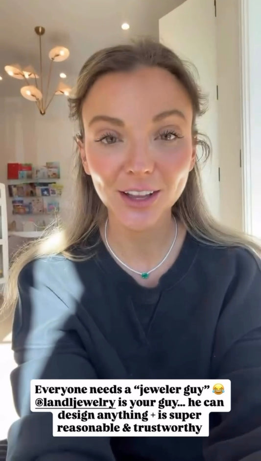 Dani Austin Green Emerald and Diamond Tennis Necklace