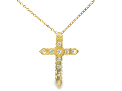 Diamond Cross Large Pendant Necklace in 14K White Gold