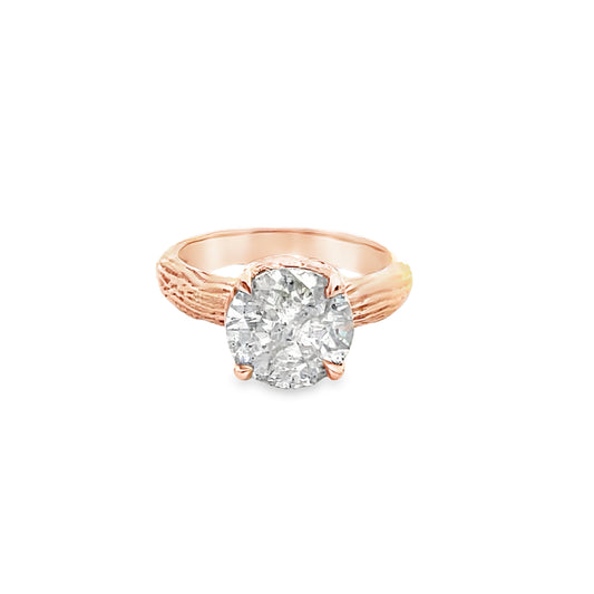 Round-Cut Salt and Pepper Diamond Engagement Ring in 14K Rose Gold