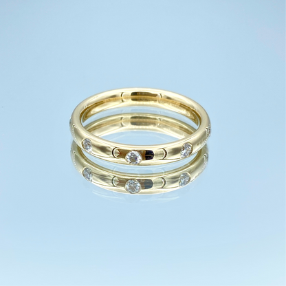 Inlay Diamond Ring in 14K Yellow or White Gold