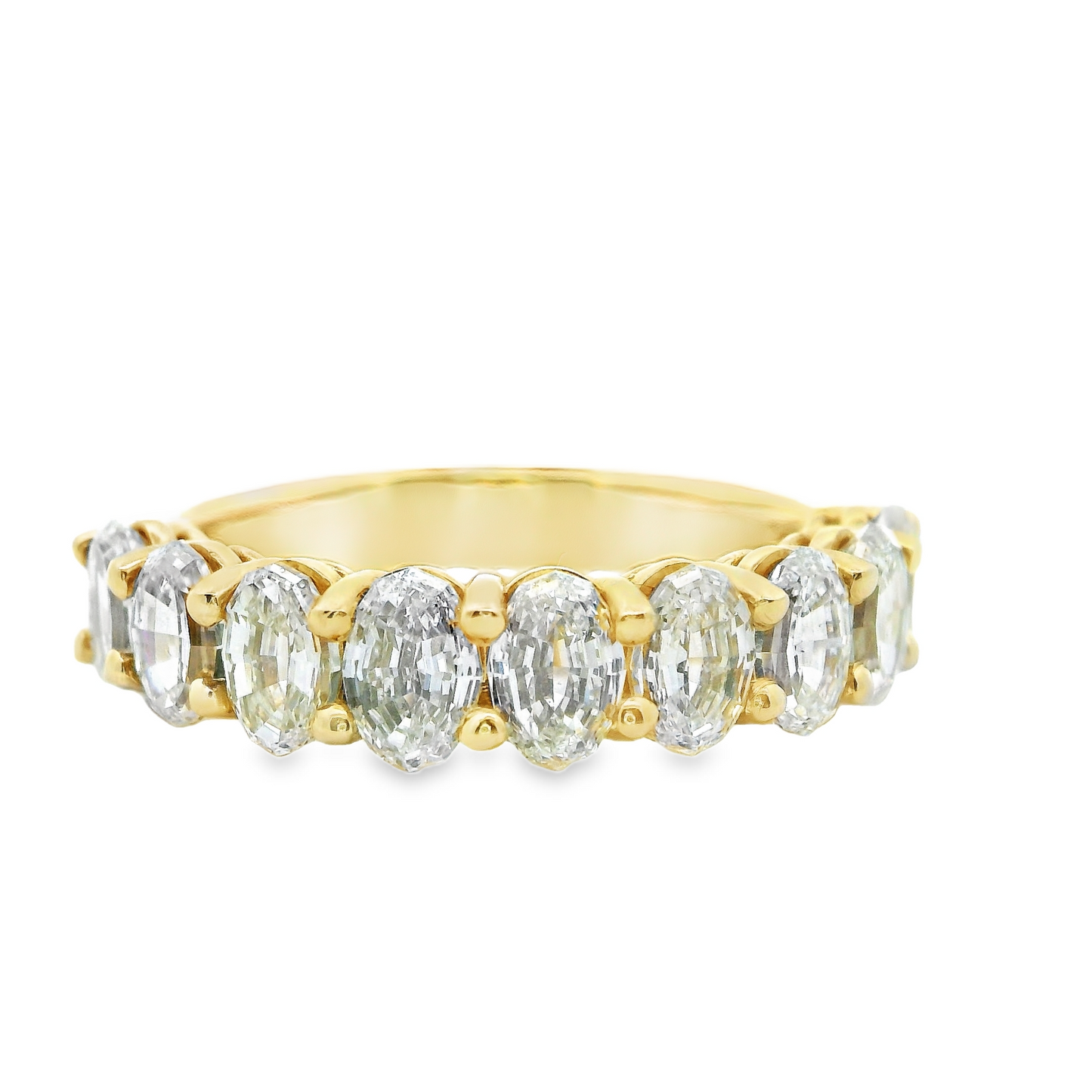 Oval Cut Diamond Half Eternity Wedding Band