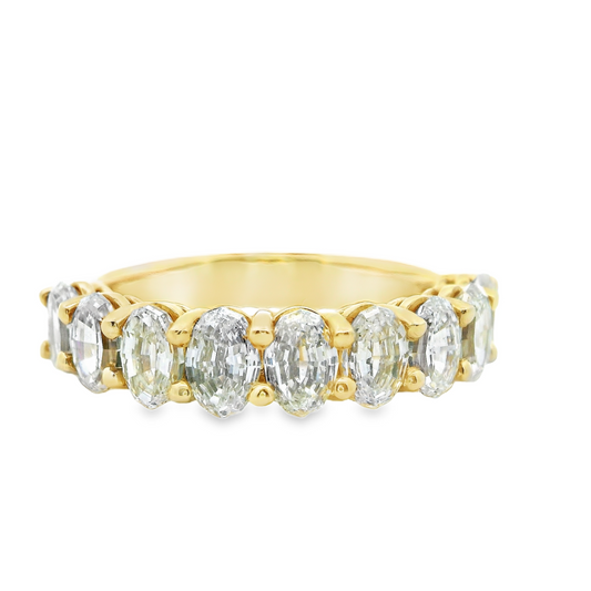 Oval Cut Diamond Half Eternity Band