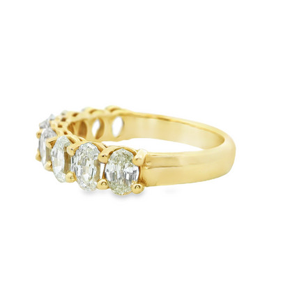 Oval Cut Diamond Half Eternity Wedding Band
