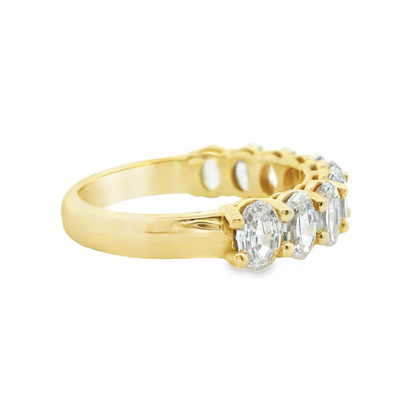 Oval Cut Diamond Half Eternity Wedding Band