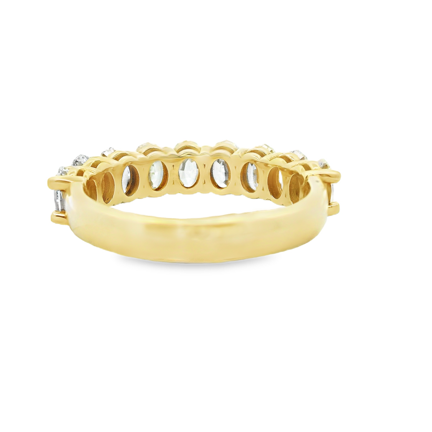 Oval Cut Diamond Half Eternity Wedding Band