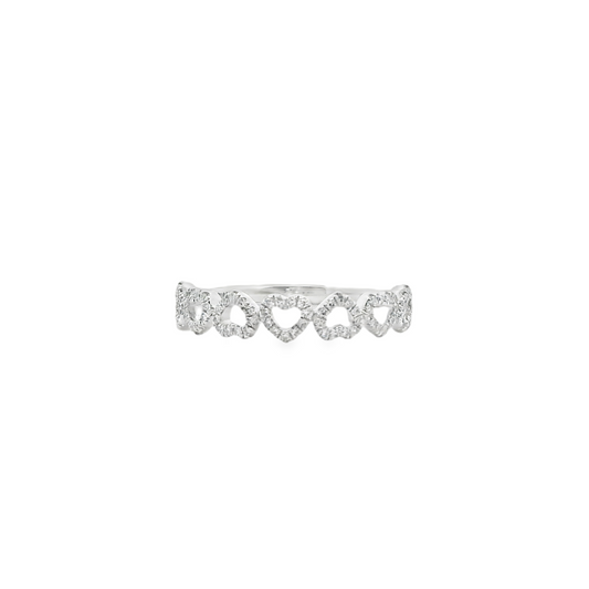 Diamond Heart Stacking Band in 14K Gold