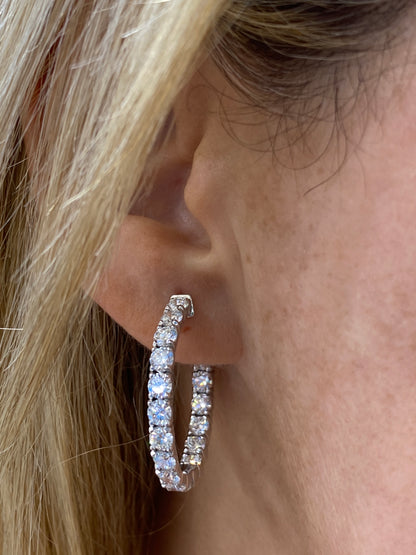 Inside-Out Diamond Hoop Earrings in 14K White Gold