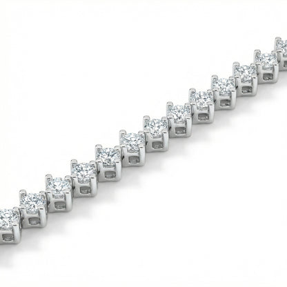 Diamond Long Linear Dangle Earrings in 14K White Gold