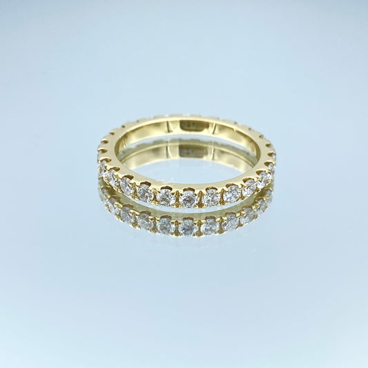 Round-Cut Diamond Eternity Ring in 14K Yellow Gold - L and L Jewelry