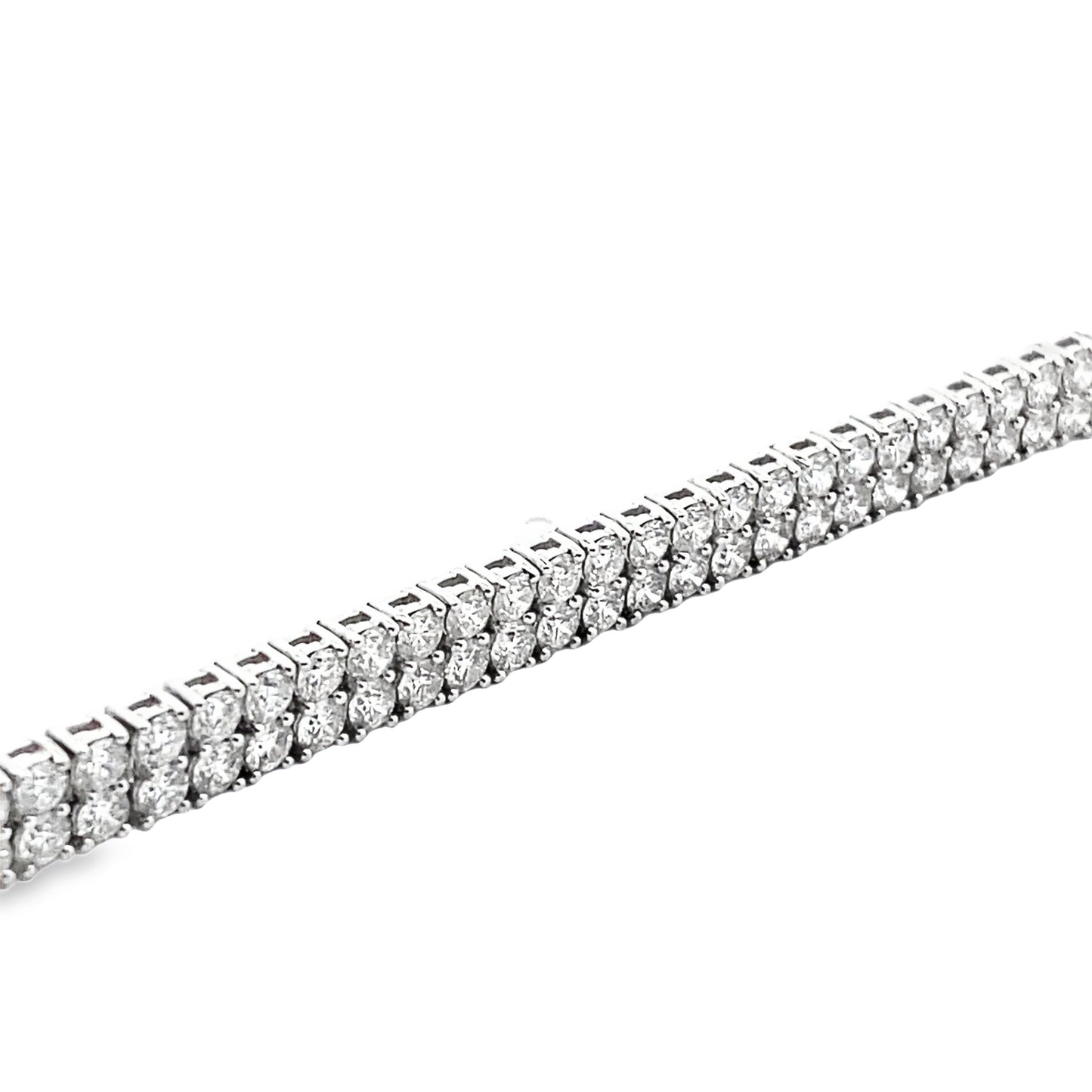 Double Row Diamond Tennis Bracelet in 14K White Gold
