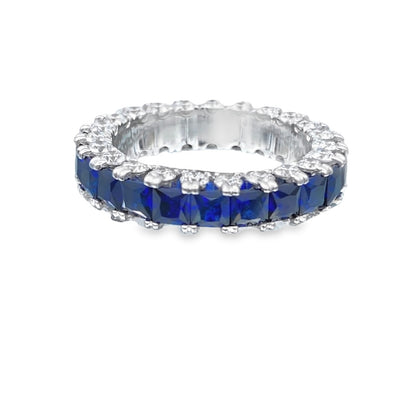 Ultimate Sapphire and Diamond Eternity Ring in 14K White gold