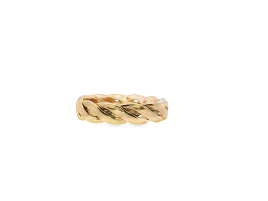 Twisted Design Men's Ring in 14K Rose Gold