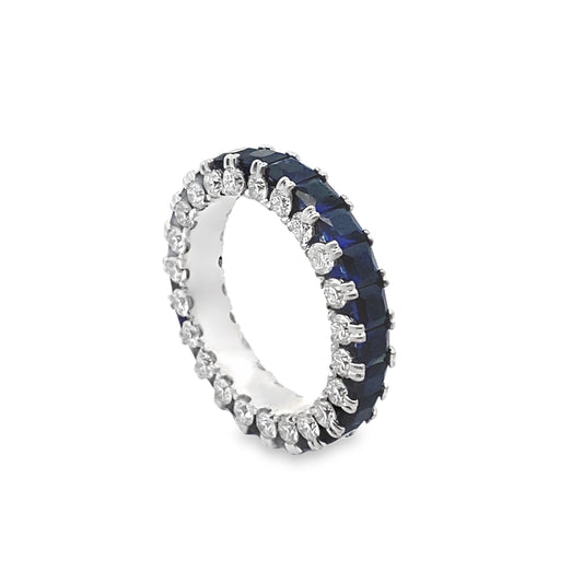 Ultimate Sapphire and Diamond Eternity Ring in 14K White gold