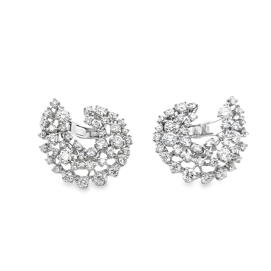 Diamond Statement Earrings in 14K White Gold