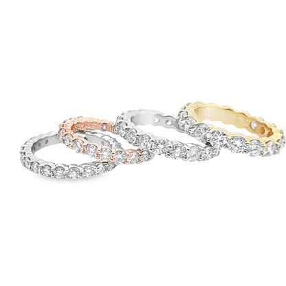 Round Brilliant-Cut Diamond Eternity Band in 14K Gold and Platinum