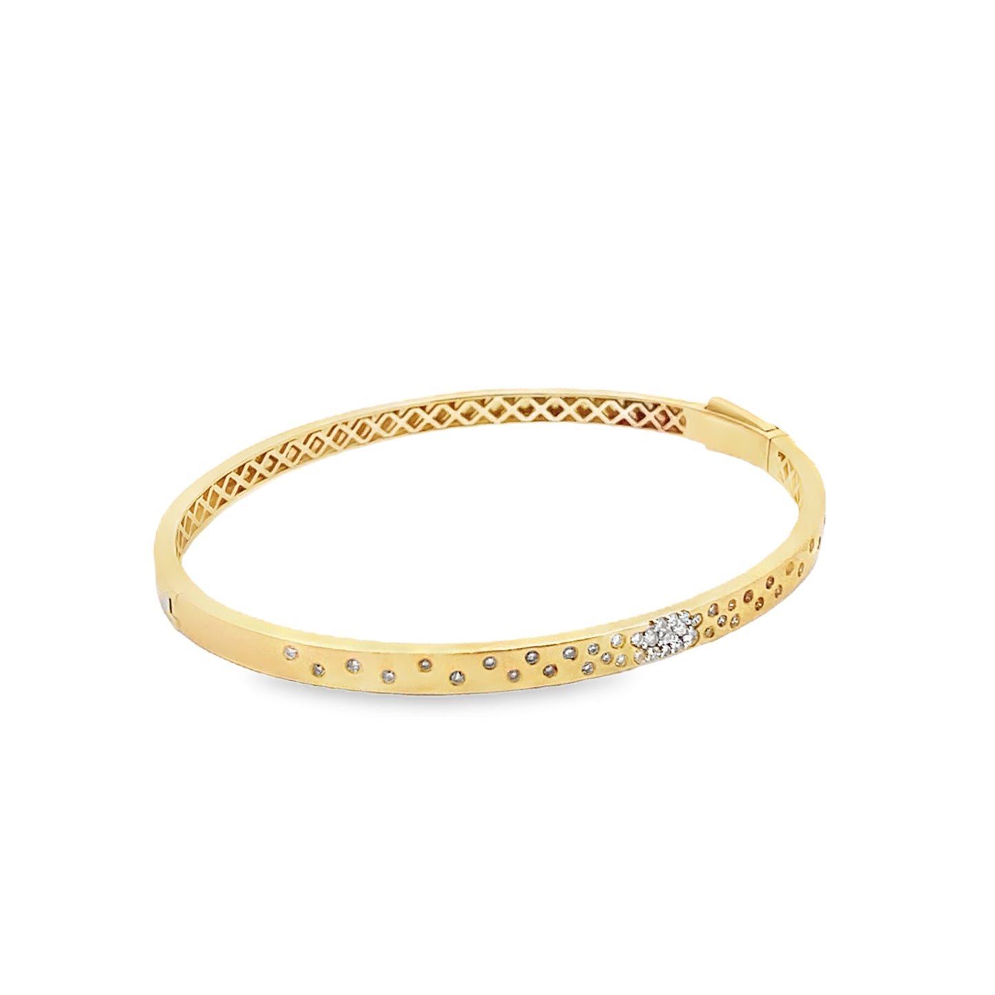 Diamond Encrusted Bangle in 14K Yellow Gold