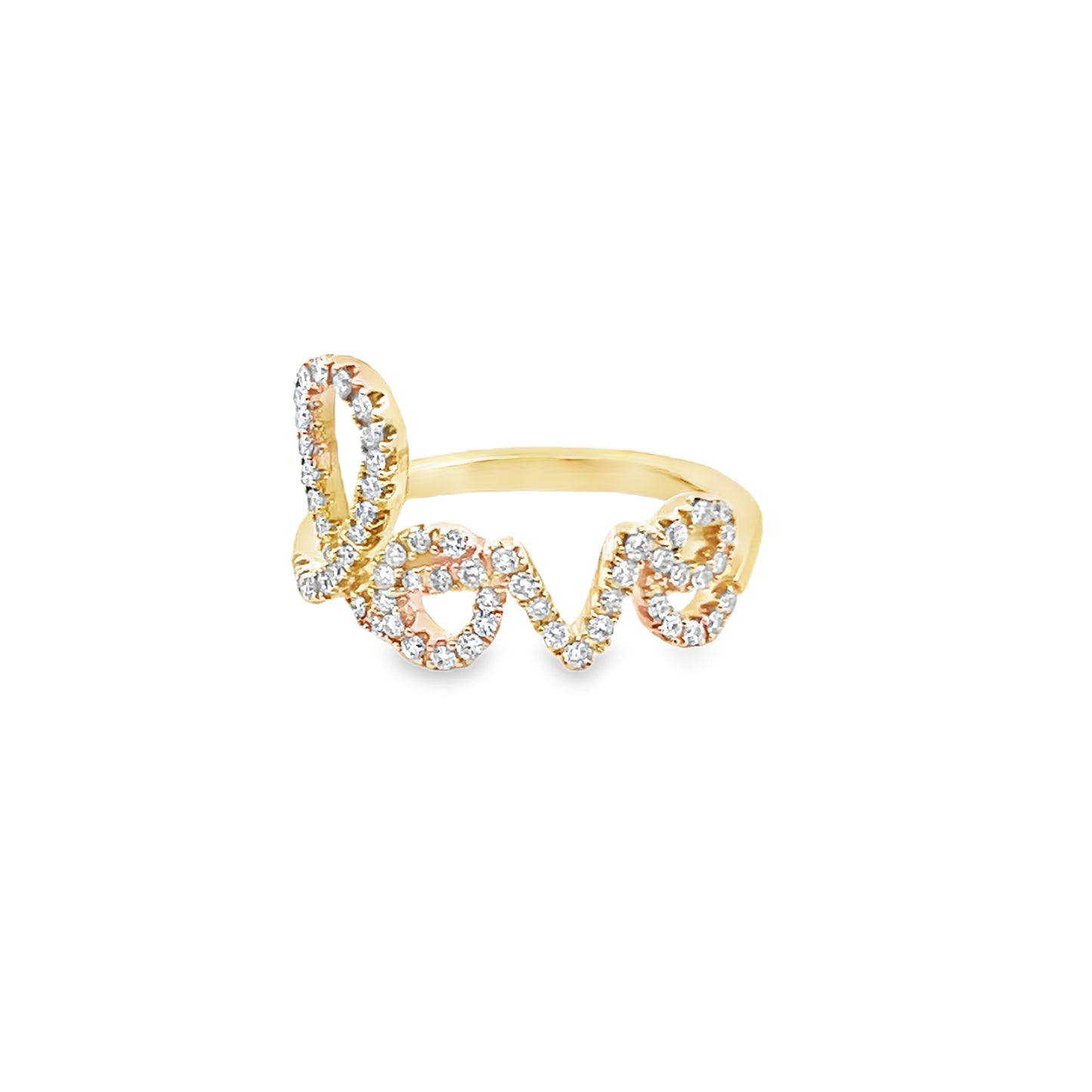 Love Diamond Ring in 14K Yellow Gold