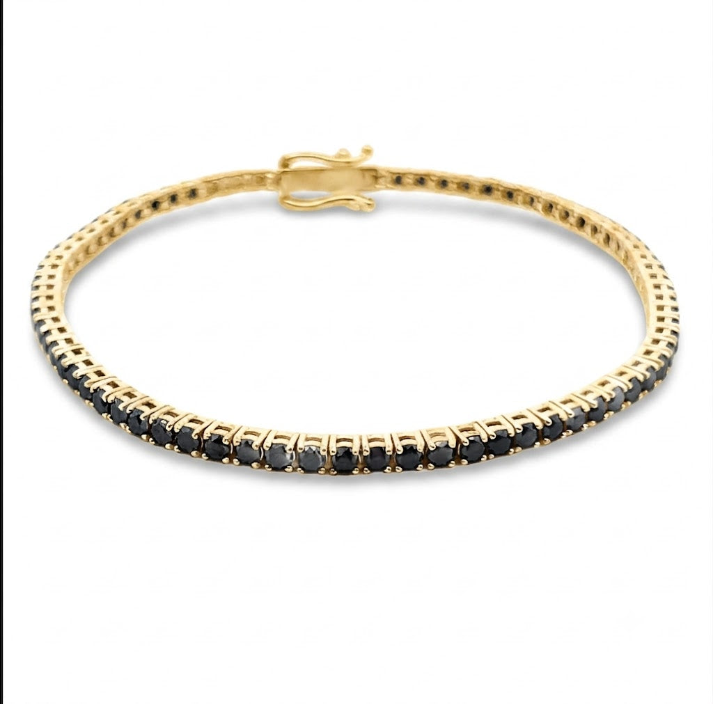 Black Diamond Tennis Bracelet in 14K White Gold