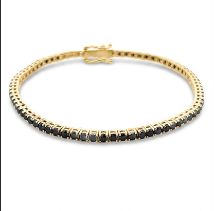 Black Diamond Tennis Bracelet in 14K White Gold