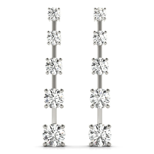 Diamond Linear Drop Earrings in 14K Gold