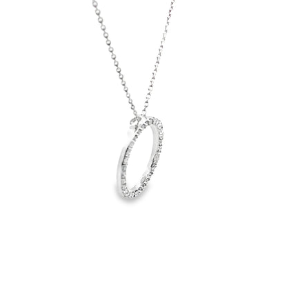 Diamond Circle Infinity Pendant Necklace in 14K Yellow Gold